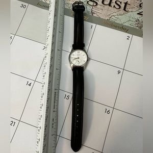 23mm stainless and black leather Coach watch